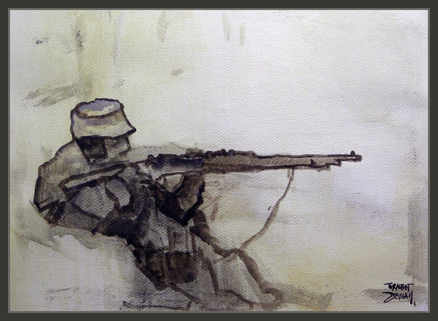 Ilustración de un soldado de Ernest Descals. - 