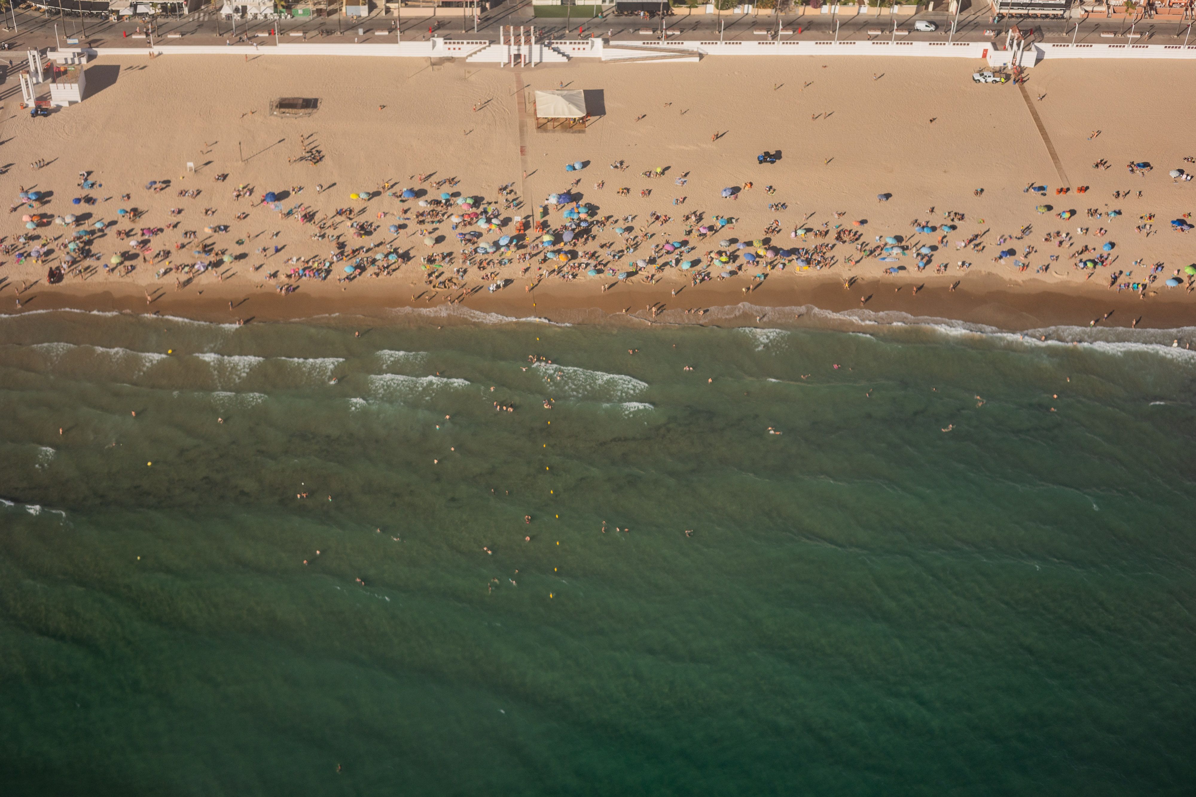 Playa de la Victoria desde el aire.