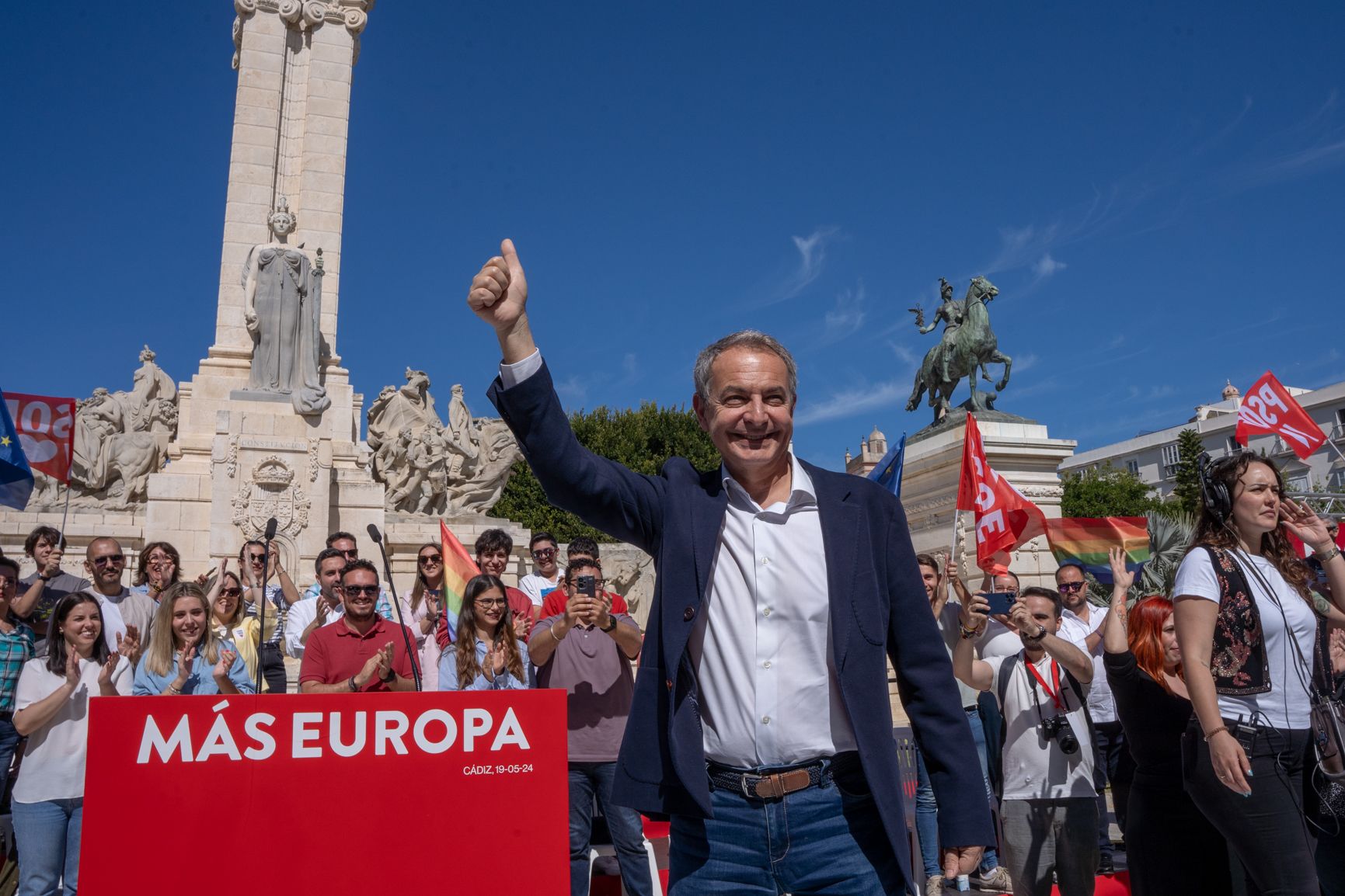 Zapatero, en Cádiz, en un mitin en el pasado. - José María Reyna