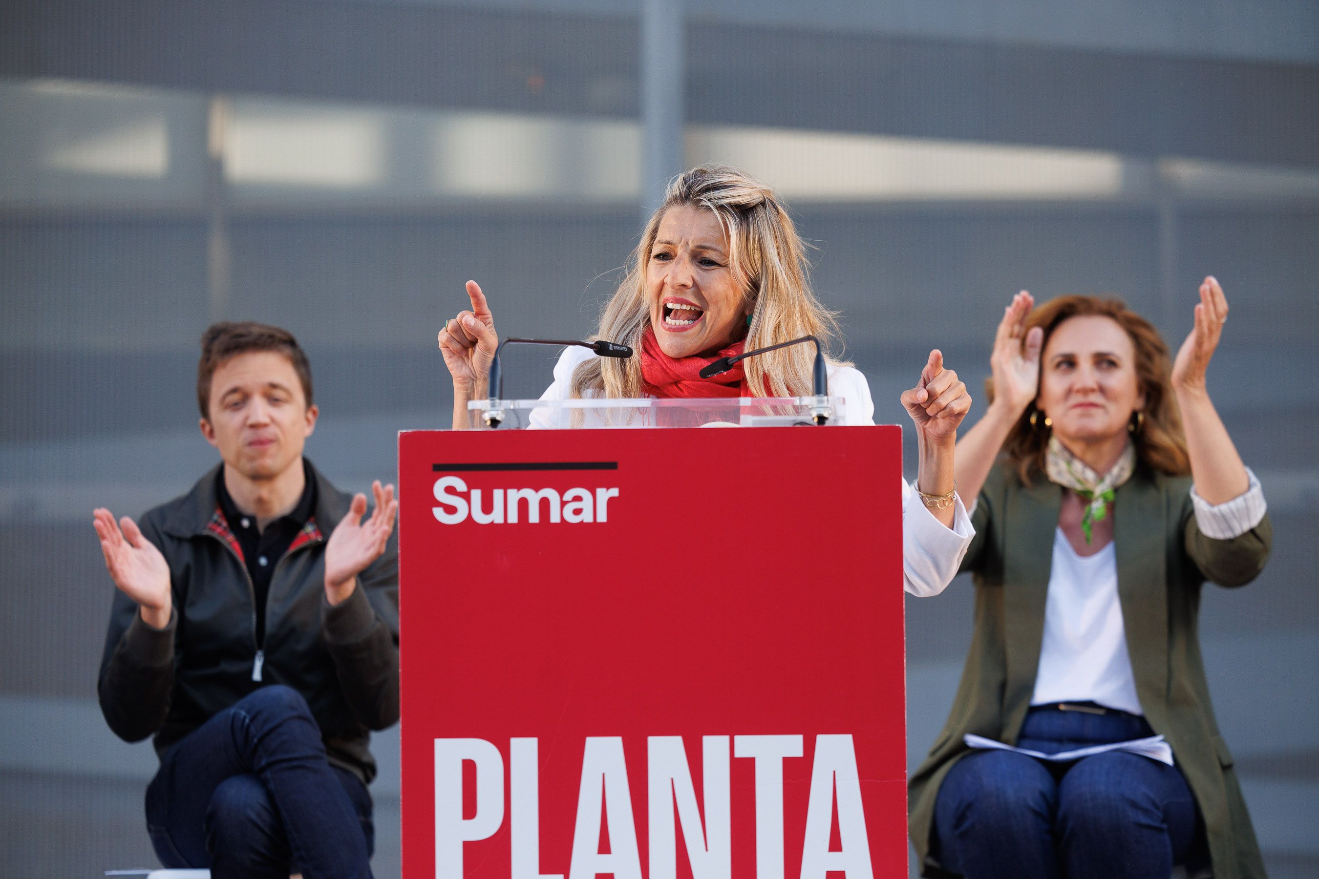 Yolanda Diaz en el acto de Sumar en Jerez para las elecciones europeas hace unos años. - Juan Carlos Toro