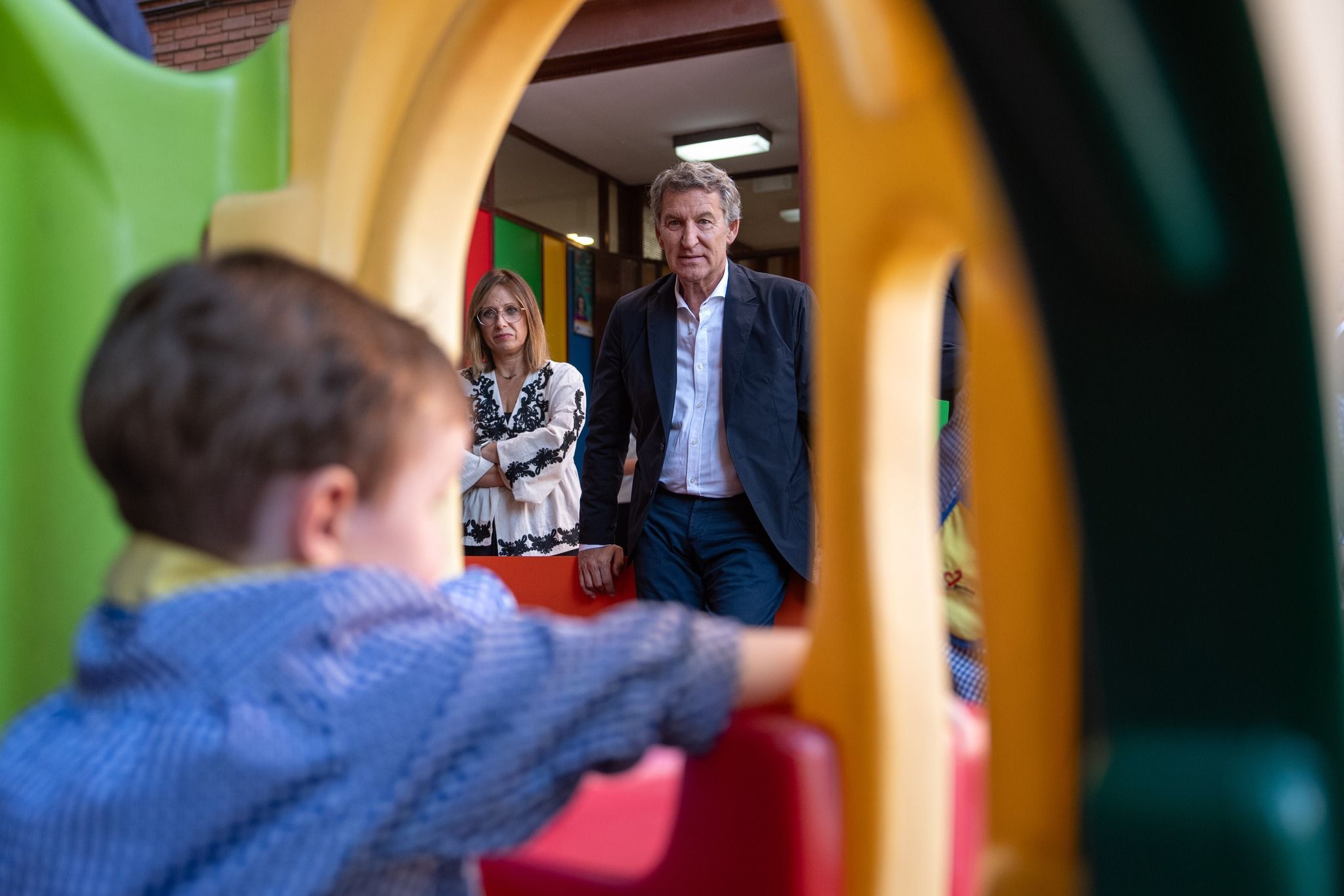 El líder del PP, Alberto Núñez Feijóo, en una imagen del inicio del curso escolar. - 