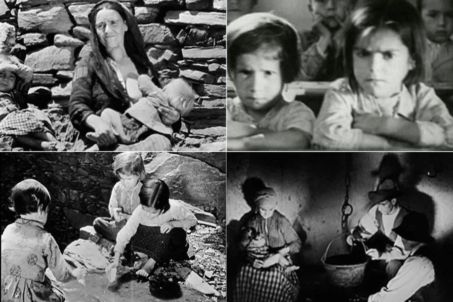 Cuatro fotogramas de 'Las Hurdes (Tierra sin pan)', de Buñuel. - 