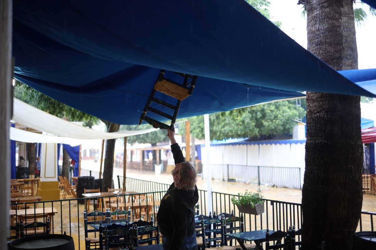 Lluvia en la Feria de Jerez.