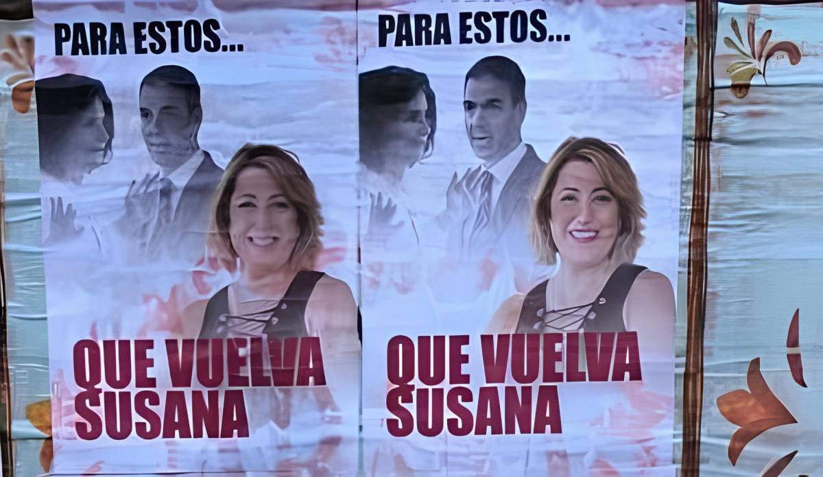 El PSOE cree que el PP está detrás de los carteles electorales de Susana Díaz: 