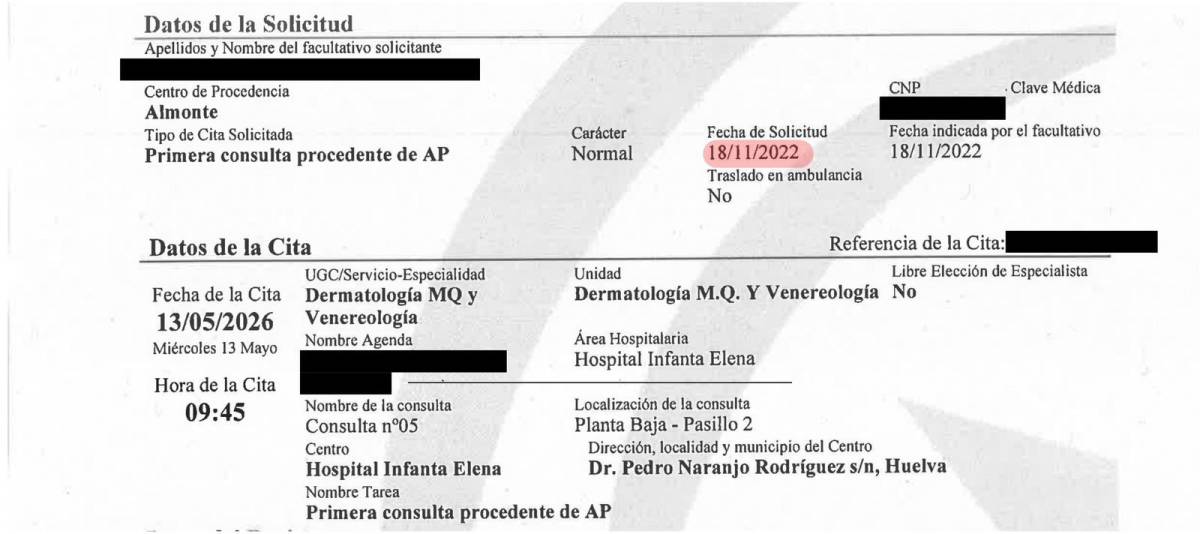 El PSOE denuncia una cita para un caso de cáncer con tres años y medio de tardanza para ver al especialista