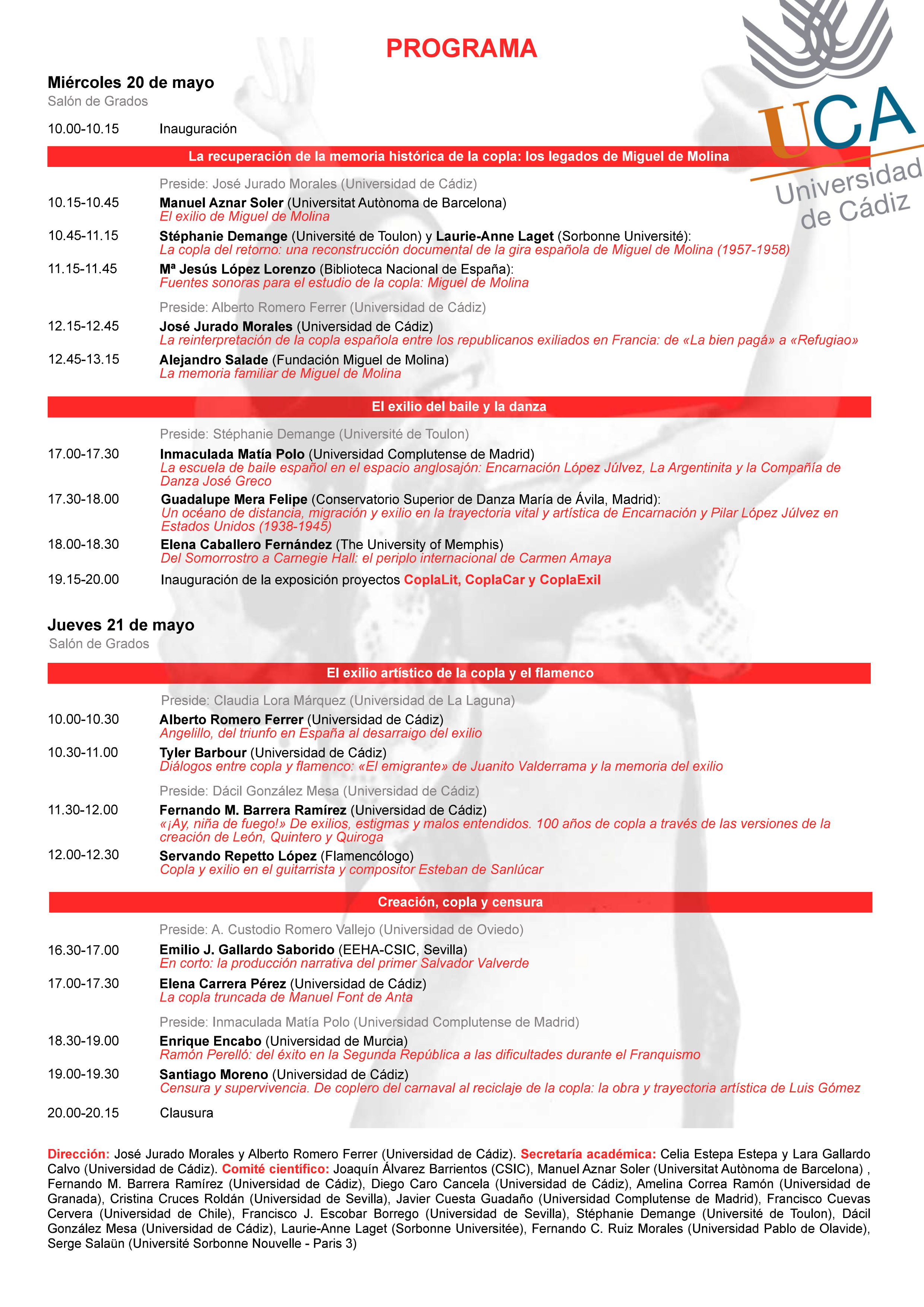 Programa del seminario.