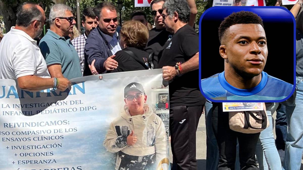 Manifestación en Sevilla por Juanfran, el niño de Barbate con un raro cáncer por el que Mbappé celebró un gol
