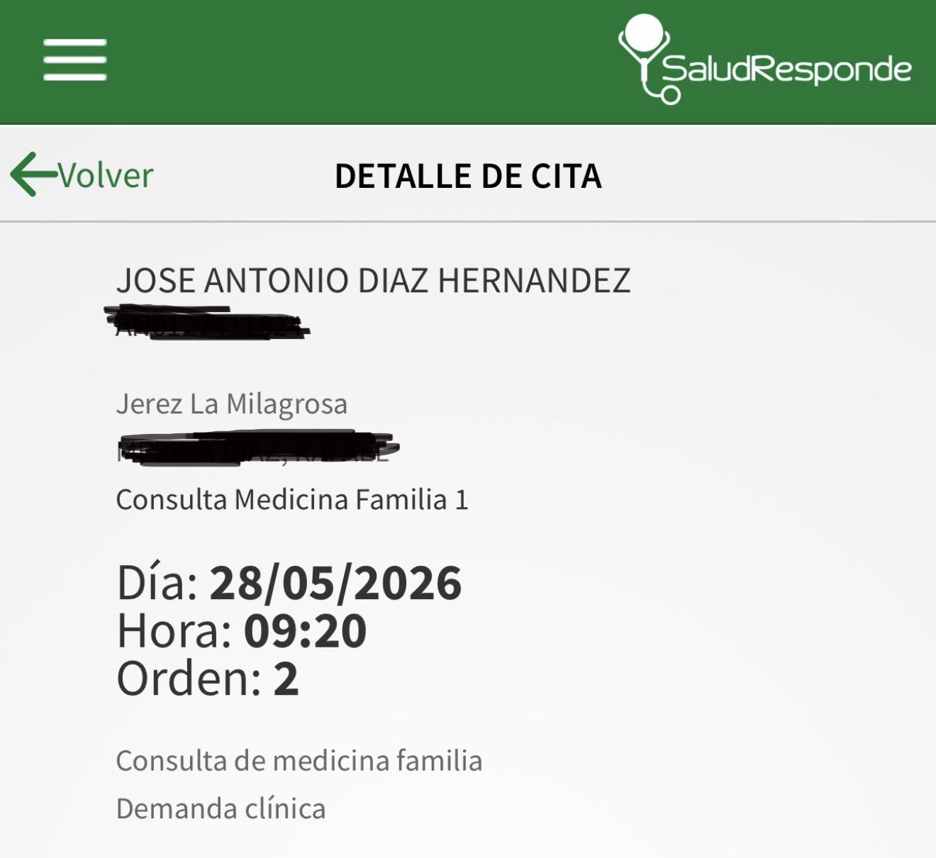La cita médica de José Antonio Díaz.