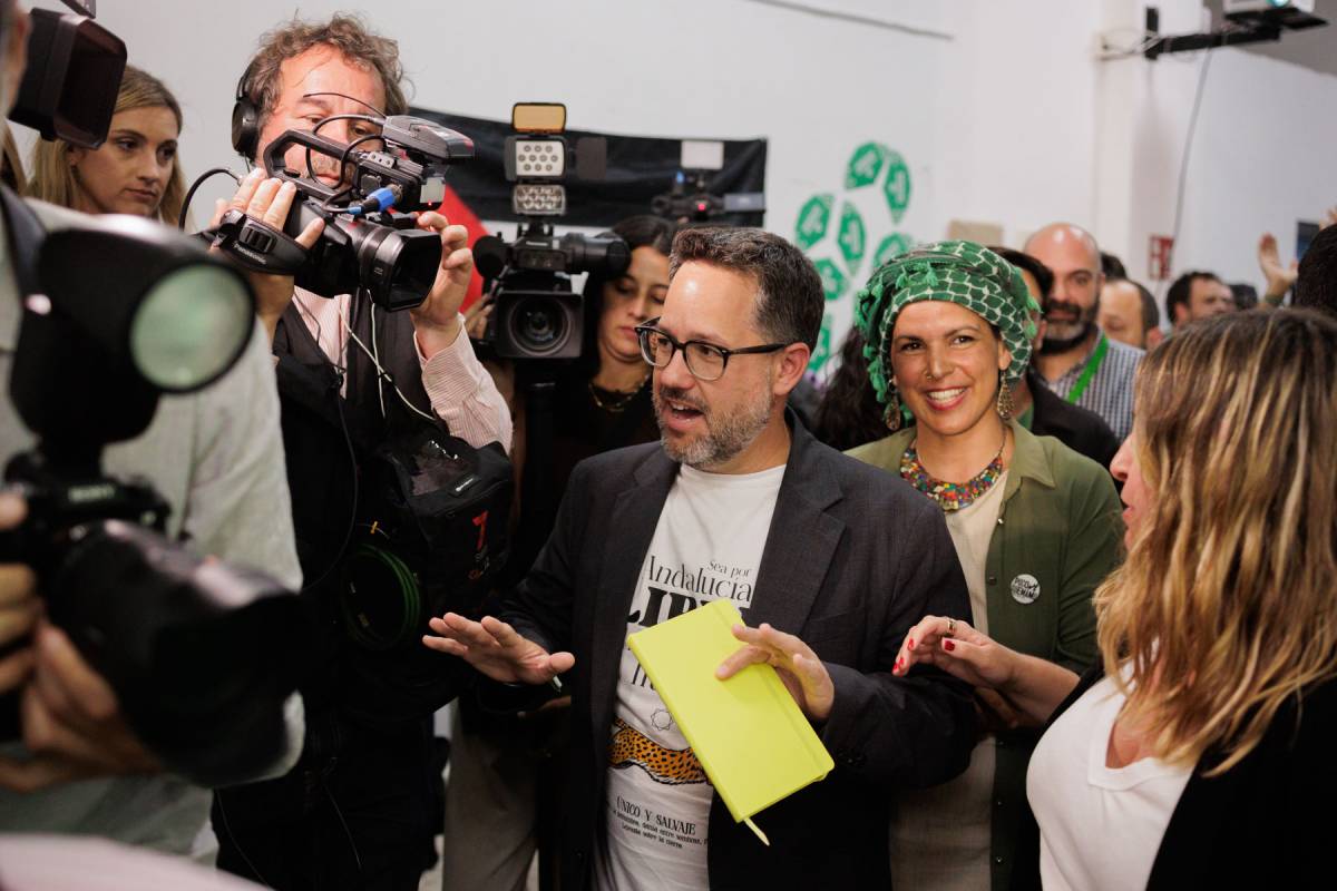 José Ignacio García, de Adelante Andalucía, junto a Teresa Rodríguez. - MANU GARCÍA