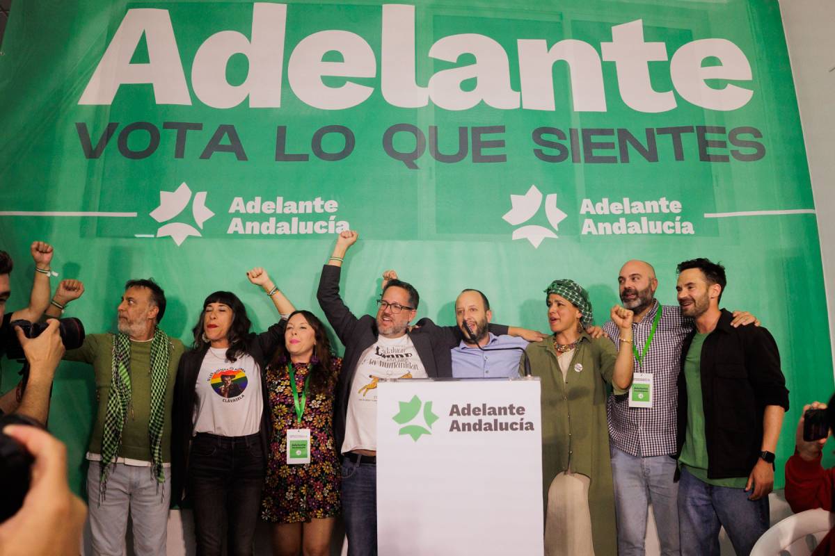 Adelante celebra sus resultados electorales del pasado 17M. - MANU GARCÍA