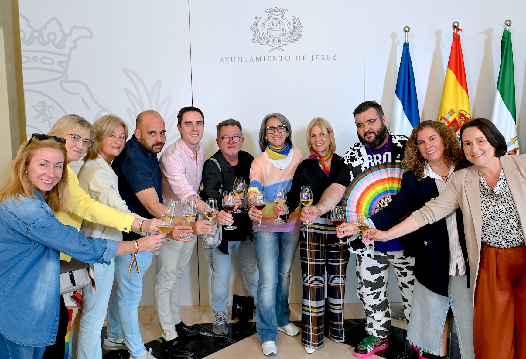 El brindis para el cierre de la jornada.