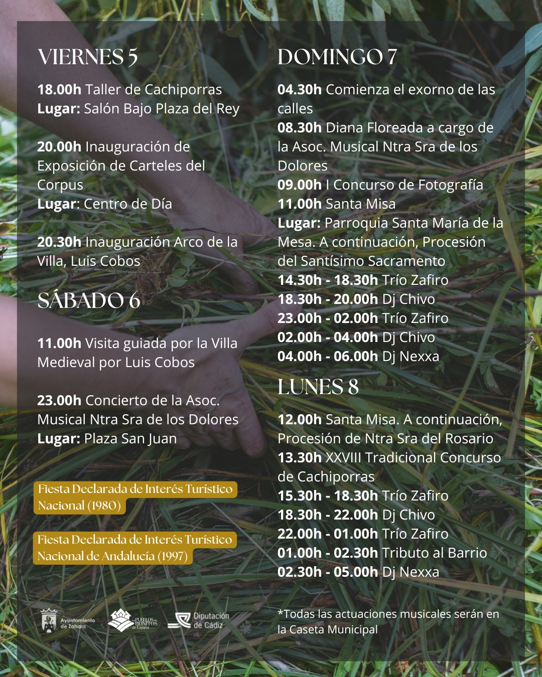Programación del Corpus de Zahara de la Sierra 2026