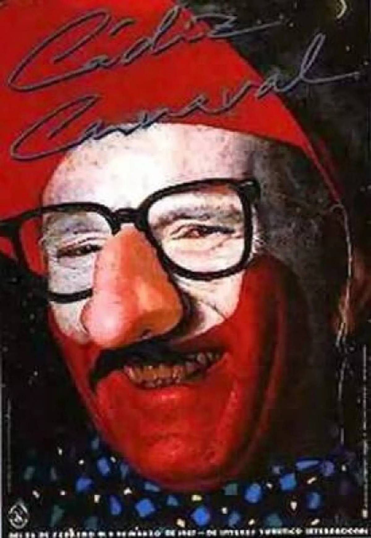 Celso Escamilla, en el cartel del Carnaval de 1987, obra de Hernán Cortes. - Celso Escamilla, en el cartel del Carnaval de 1987, obra de Hernán Cortes.