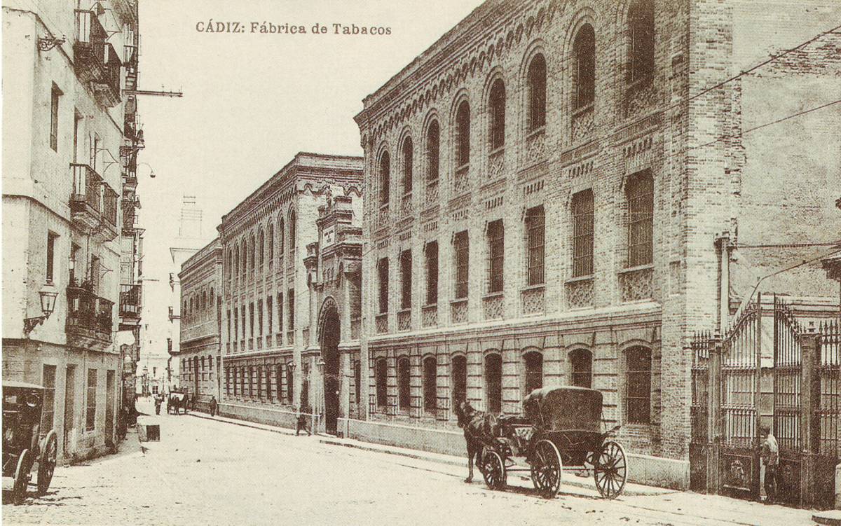 Fábrica de tabacos, tarjeta postal editada por Hauser y Menet, Madrid, 1923. - Fábrica de tabacos, tarjeta postal editada por Hauser y Menet, Madrid, 1923.