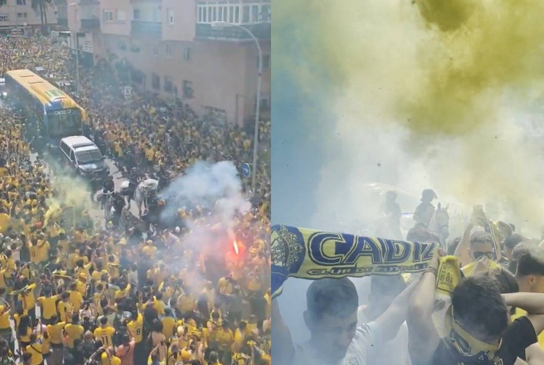 VÍDEO | Masivo recibimiento al Cádiz CF ante el partido clave de la temporada