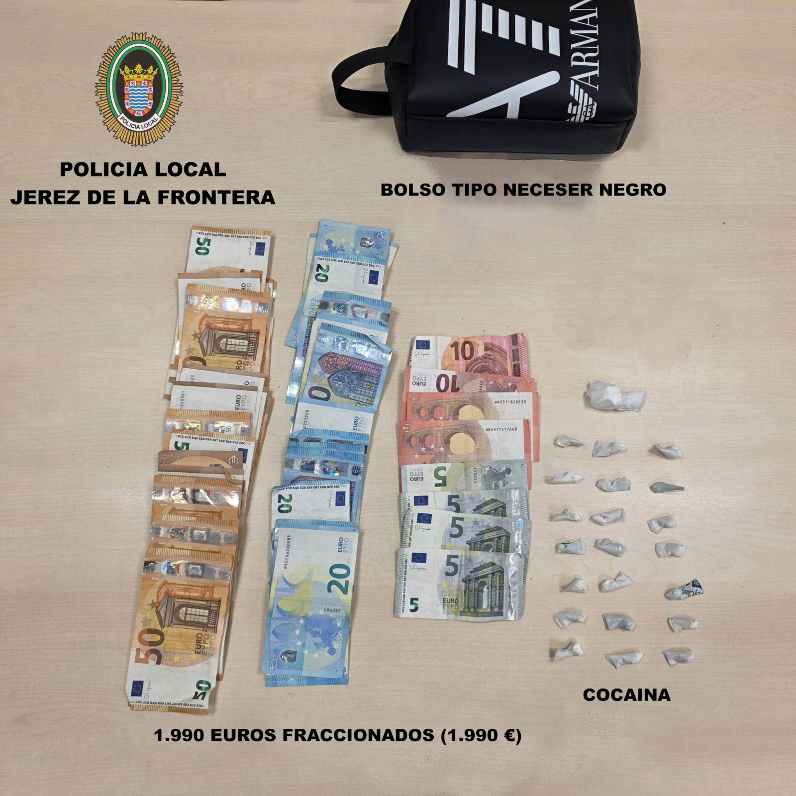 Trafica con cocaína en un bar de la zona oeste de Jerez: llevaba casi 2.000 euros en metálico