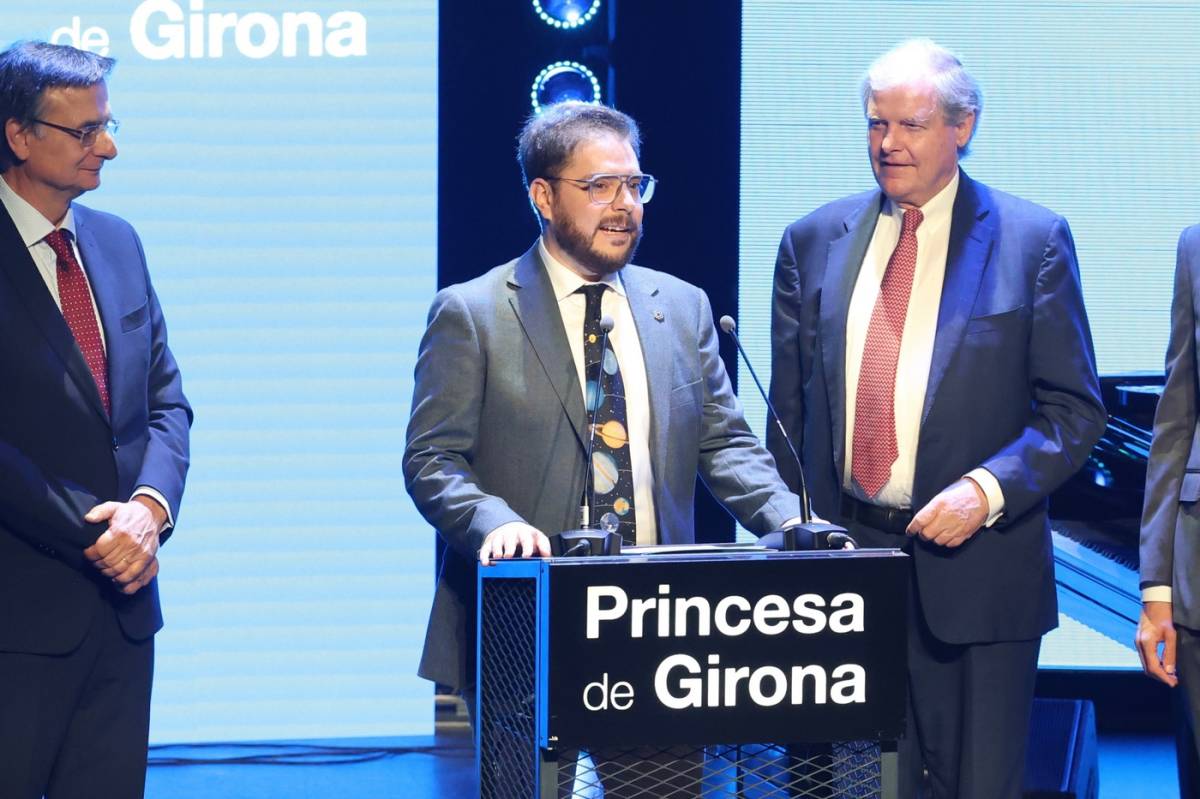 Rafael Luque, durante su discurso al recoger el Premio Princesa de Girona a la Investigación.
