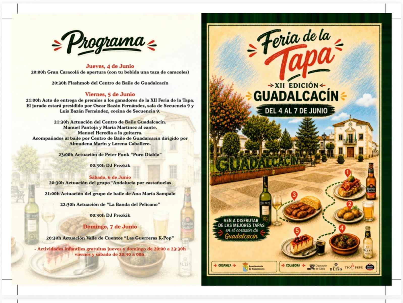Programa de la Feria de la Tapa de Guadalcacín.