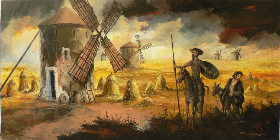 Don Quijote y Sancho Panza. - 