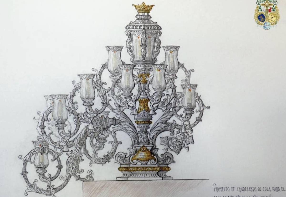 La Exaltación culmina la primera fase de la reforma de su palio con el encargo de los nuevos candelabros de cola