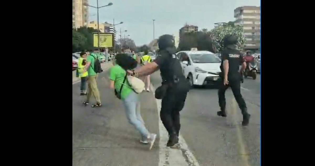 Sindicatos policiales responden desafiantes al Gobierno tras anunciar una investigación por el empujón de un agente a una manifestante 