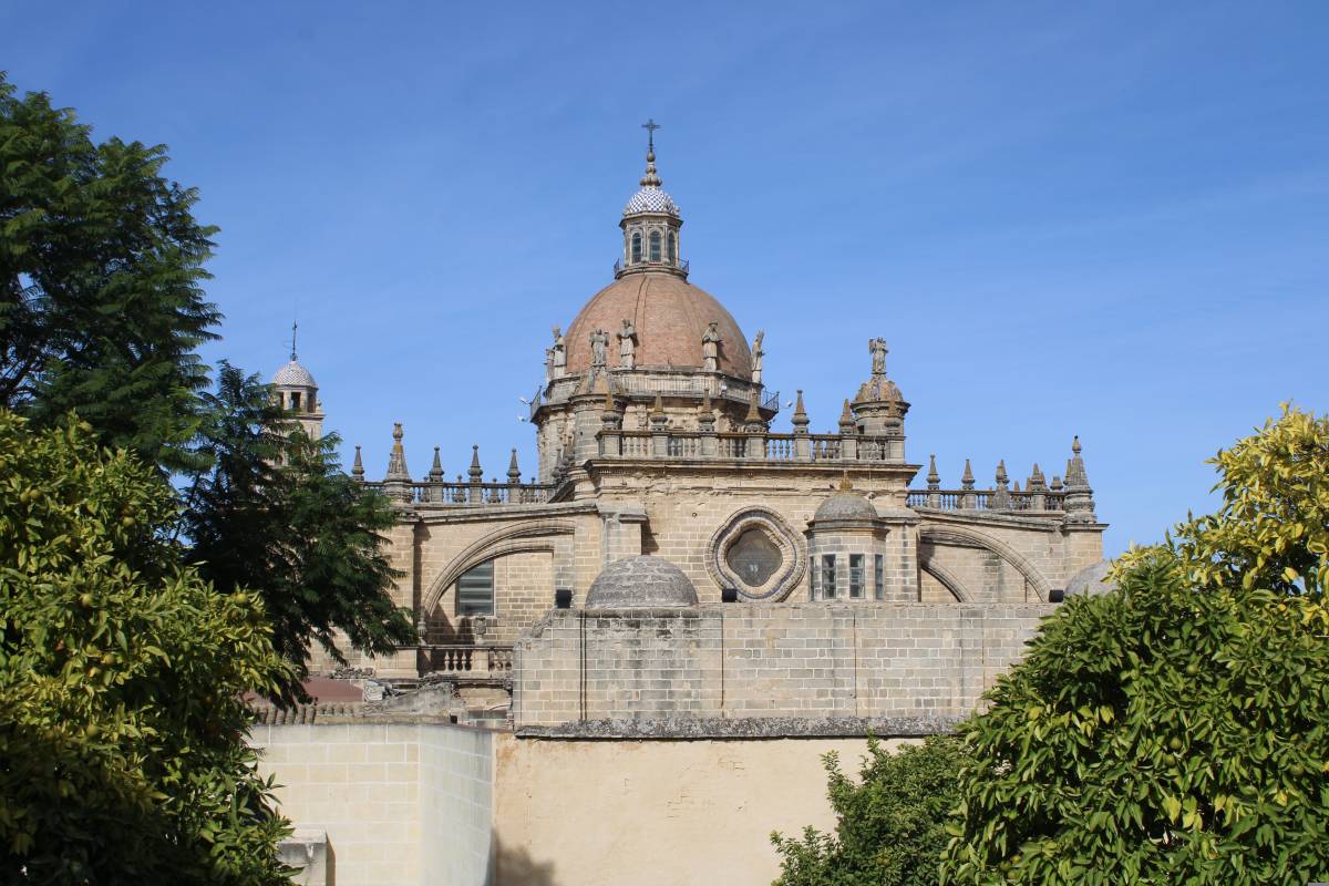 Vista panorámica de la catedral de Jerez.