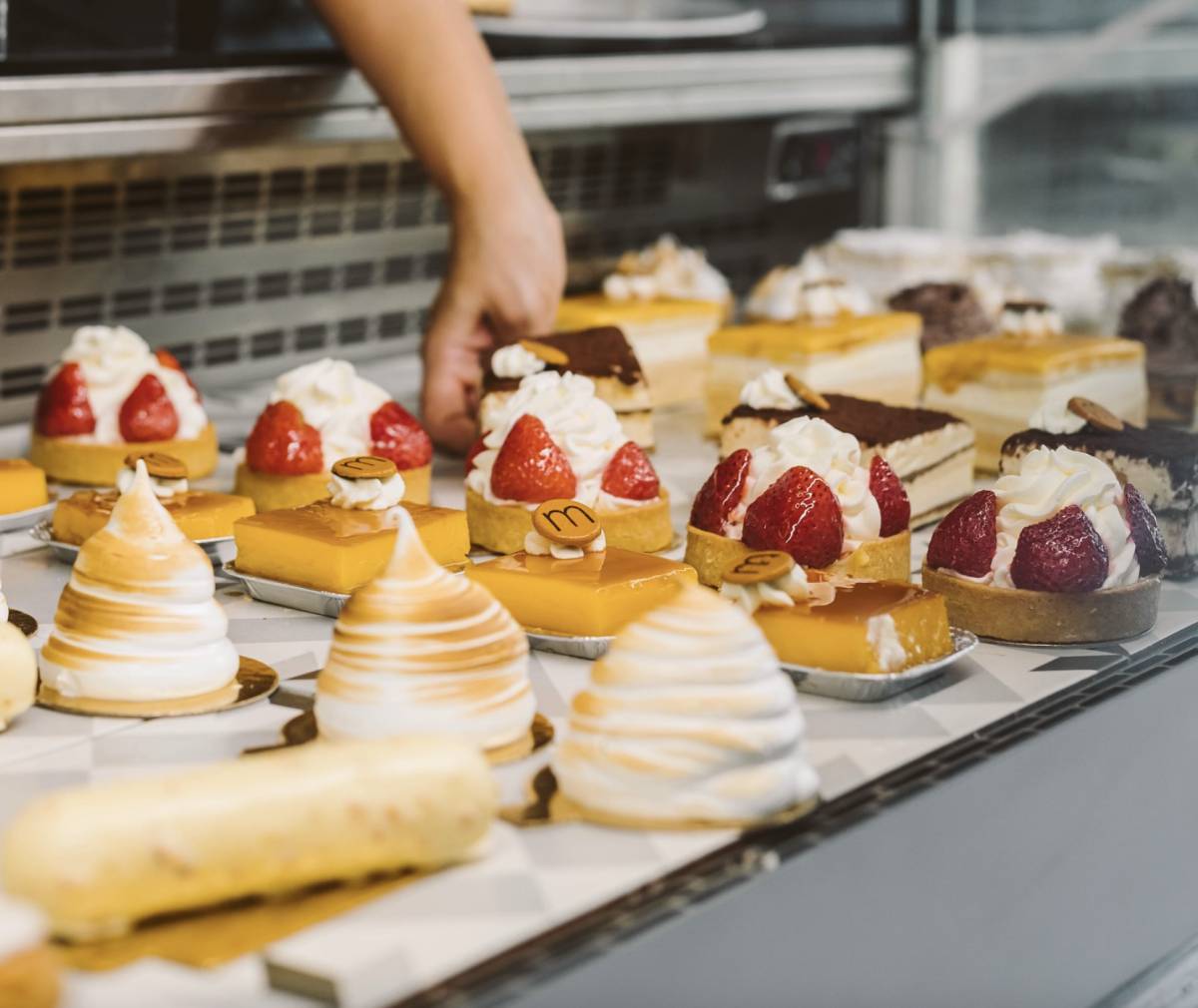 Vitrina de la pastelería francesa.