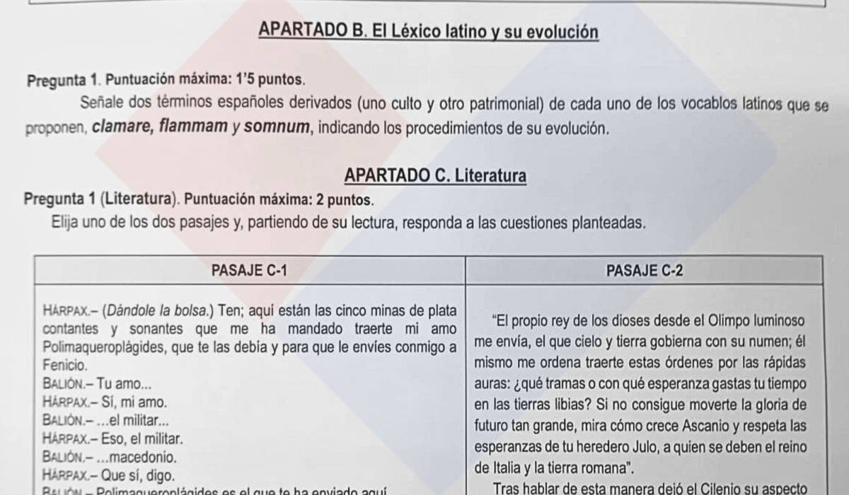 PAU junio 2026 Andalucía | Así ha sido el examen de Latín II, consúltalo al completo