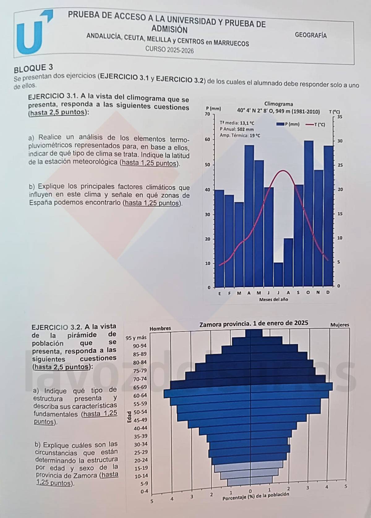 El examen de Geografía de la PAU 2026 en junio en Andalucía