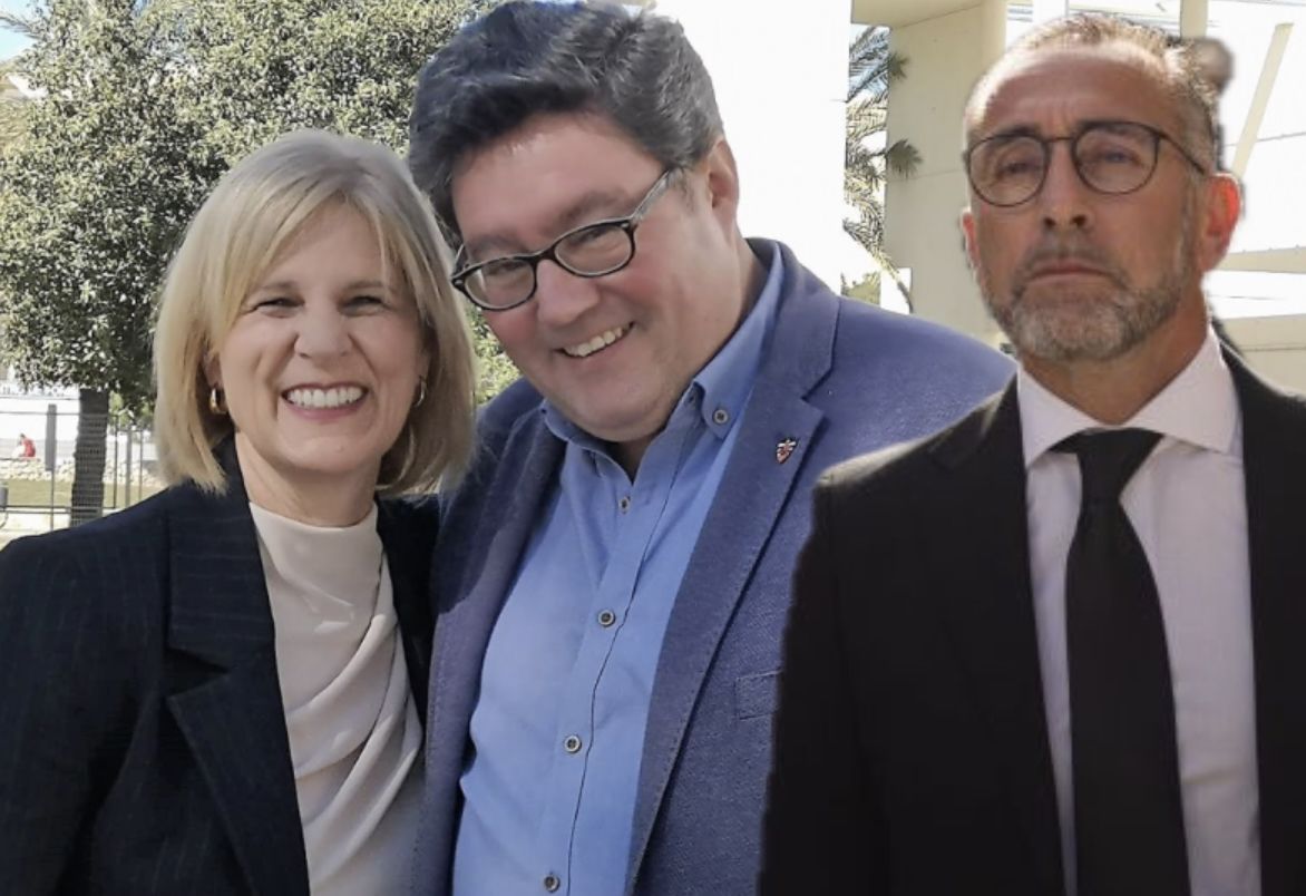 Montaje con José Angel Aparicio, cuando la alcaldesa María José García-Pelayo anunció su fichaje, y Tomás Sampalo. - 