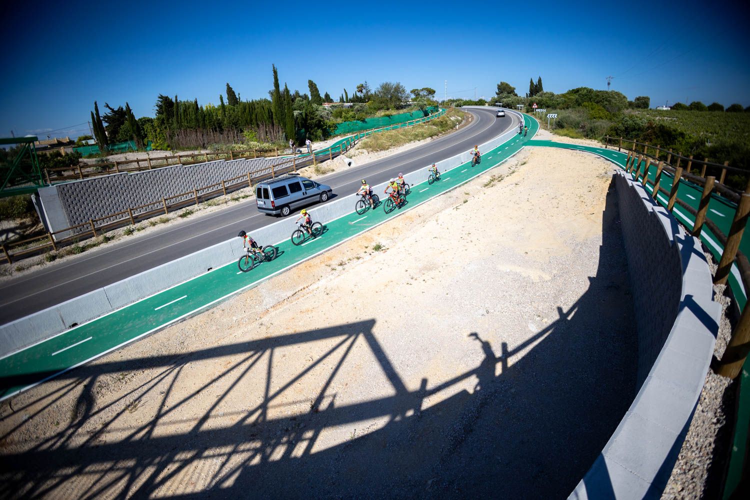 Carril bici entre Jerez y La Barca, en una imagen de archivo. - MANU GARCÍA