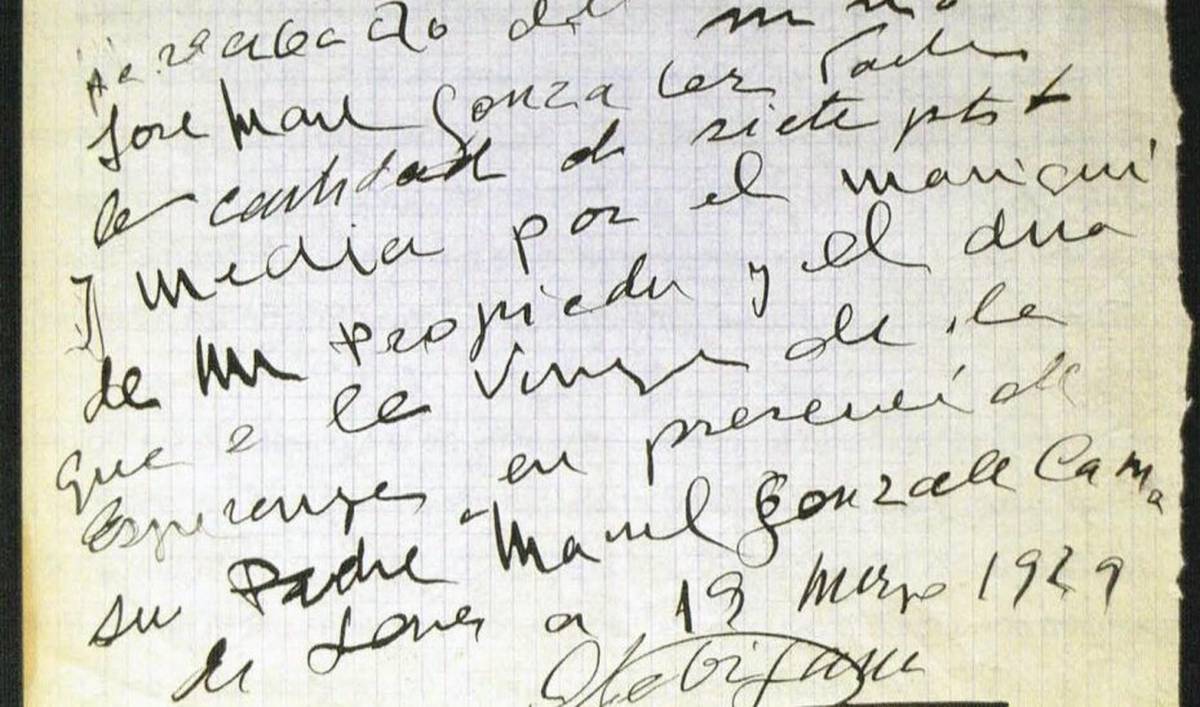 Recibo de La Lebrijana de marzo de 1929, que recoge una aportación a la compra.