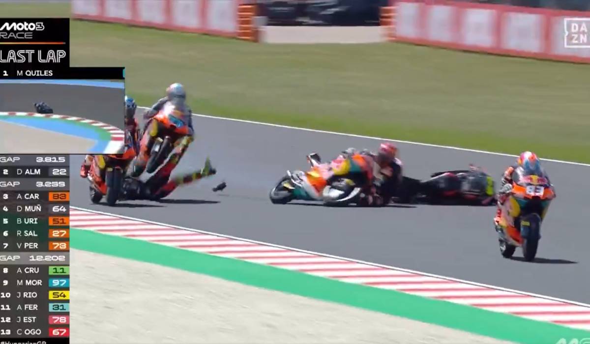 Un nuevo milagro en MotoGP: el piloto sevillano, David Muñoz, acaba en el hospital tras una caída múltiple en Hungría