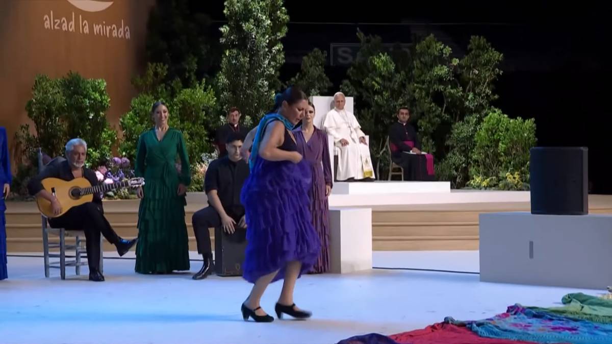 La actuación de Sara Baras ante el Papa León XIV