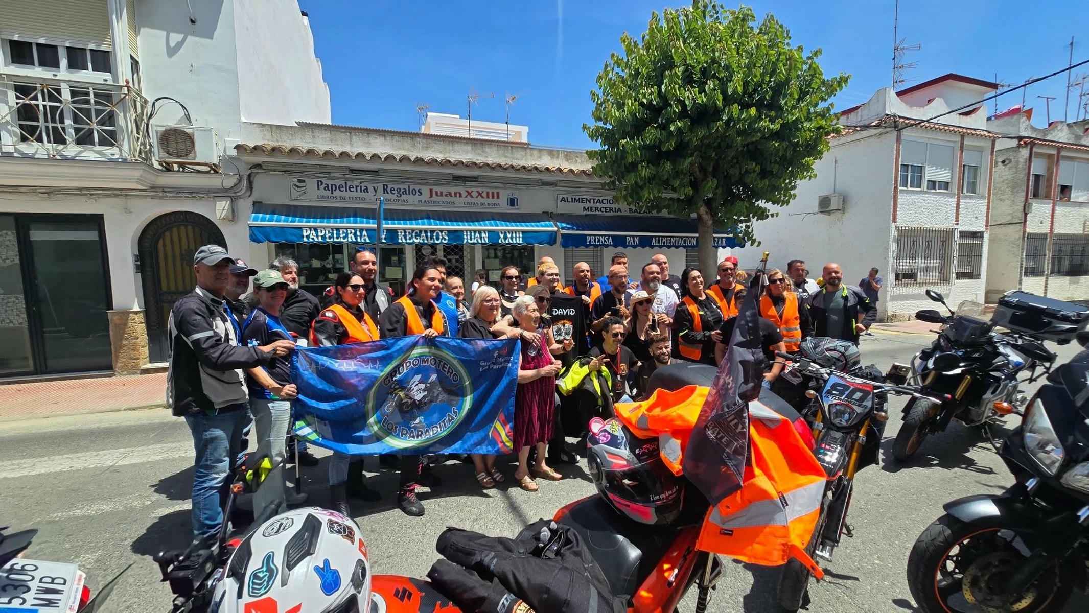 Una imagen de la marcha motera en Barbate contra la violencia escolar.