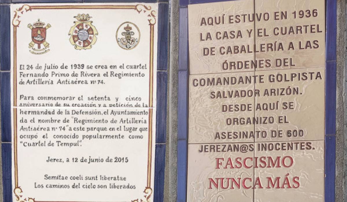 La historia del monolito y el azulejo reventado por los 600 asesinados en Jerez: sin Ayuntamiento, otro homenaje 'opuesto' en 2015 y años de vacío