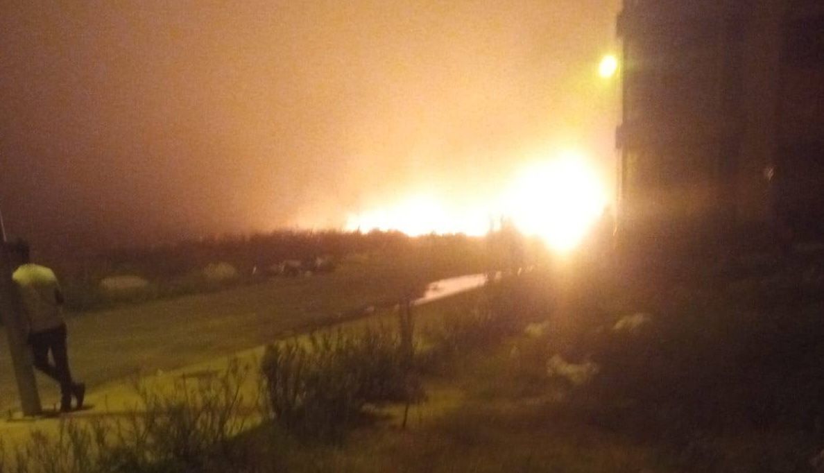 Arde un asentamiento chabolista en Lepe: