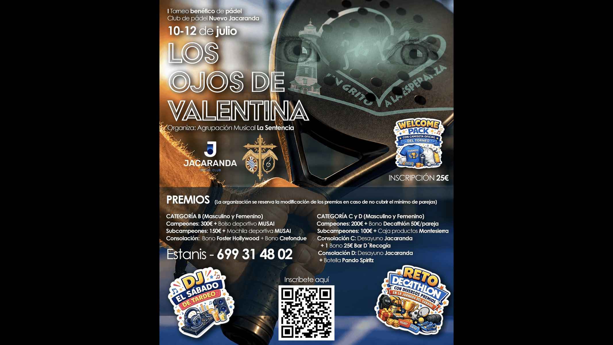 Cartel del torneo solidario Los ojos de Valentina.