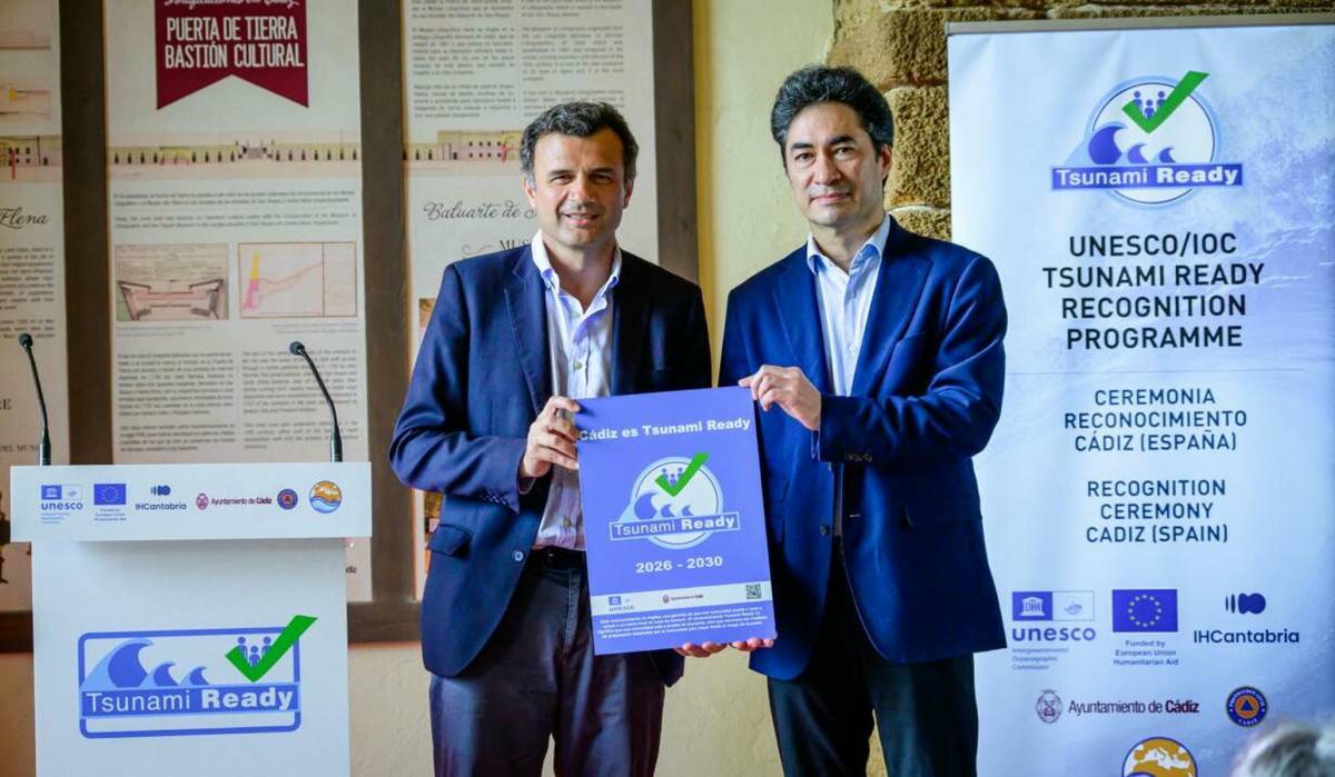 Cádiz, pionera en Andalucía, reconocida como 'Tsunami Ready' por la Unesco por su preparación ante maremotos
