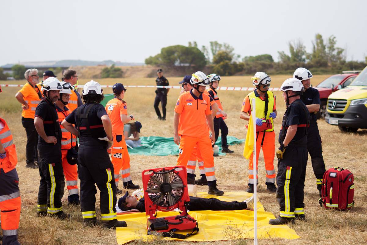 El impactante simulacro aéreo del Aeropuerto de Jerez, en imágenes