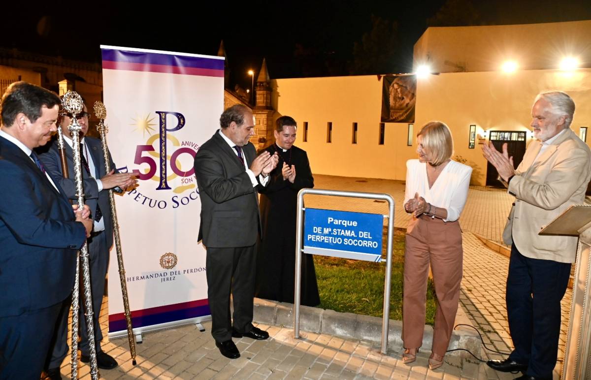 Jerez inaugura el parque de María Santísima del Perpetuo Socorro al cumplirse 50 años de la llegada de la Virgen al Perdón