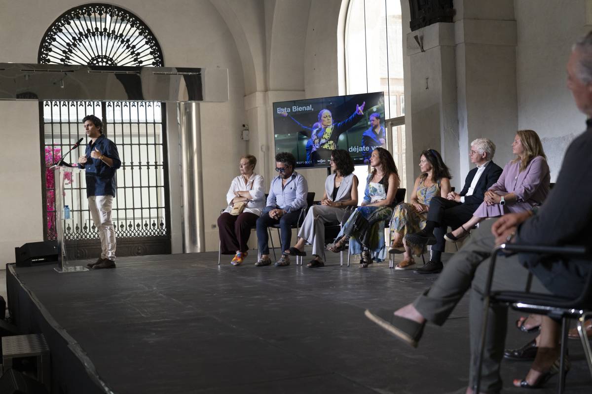 Luis Ybarra, director de la Bienal de Flamenco de Sevilla, durante la presentación de las actividades paralelas.