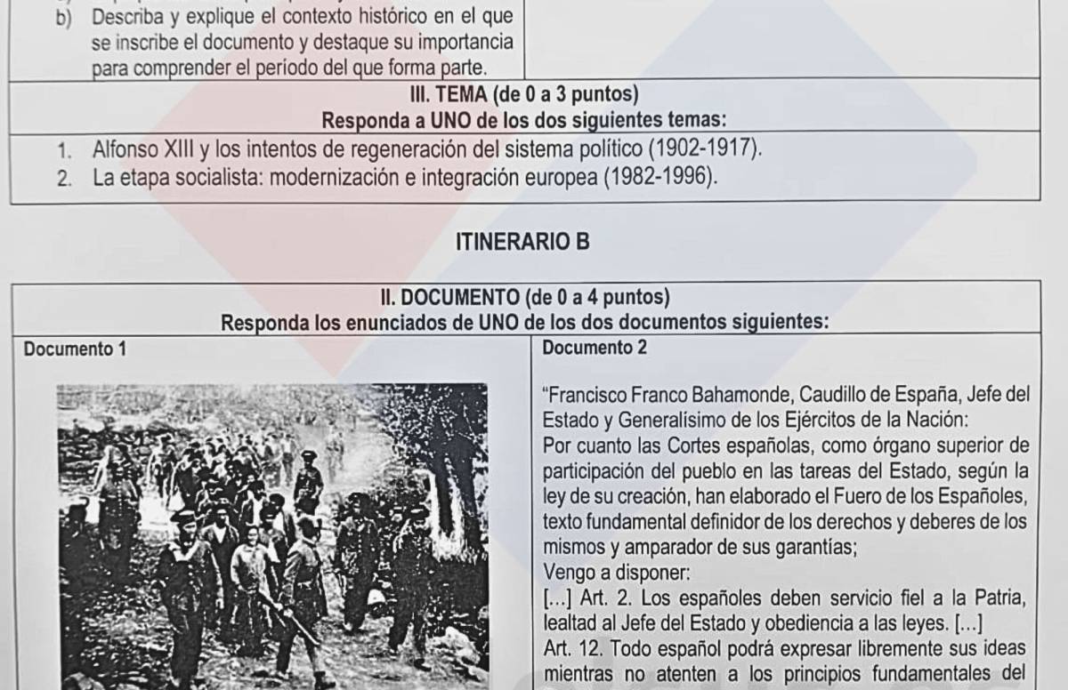 PAU Andalucía extraordinaria de junio 2026: ya puedes ver el examen de Historia, con la desamortización de Mendizábal y Felipe González