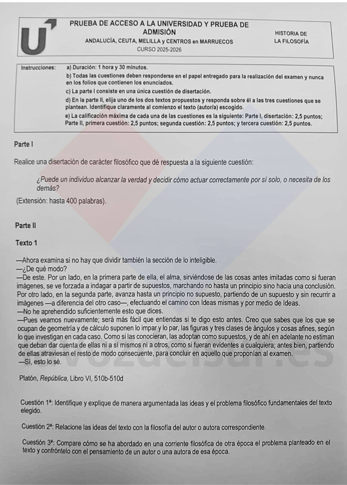 El examen de filosofía. - El examen de filosofía.