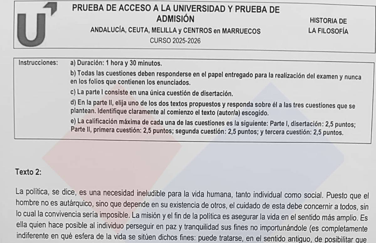  PAU Andalucía extraordinaria de junio 2026: así ha sido el examen de Filosofía