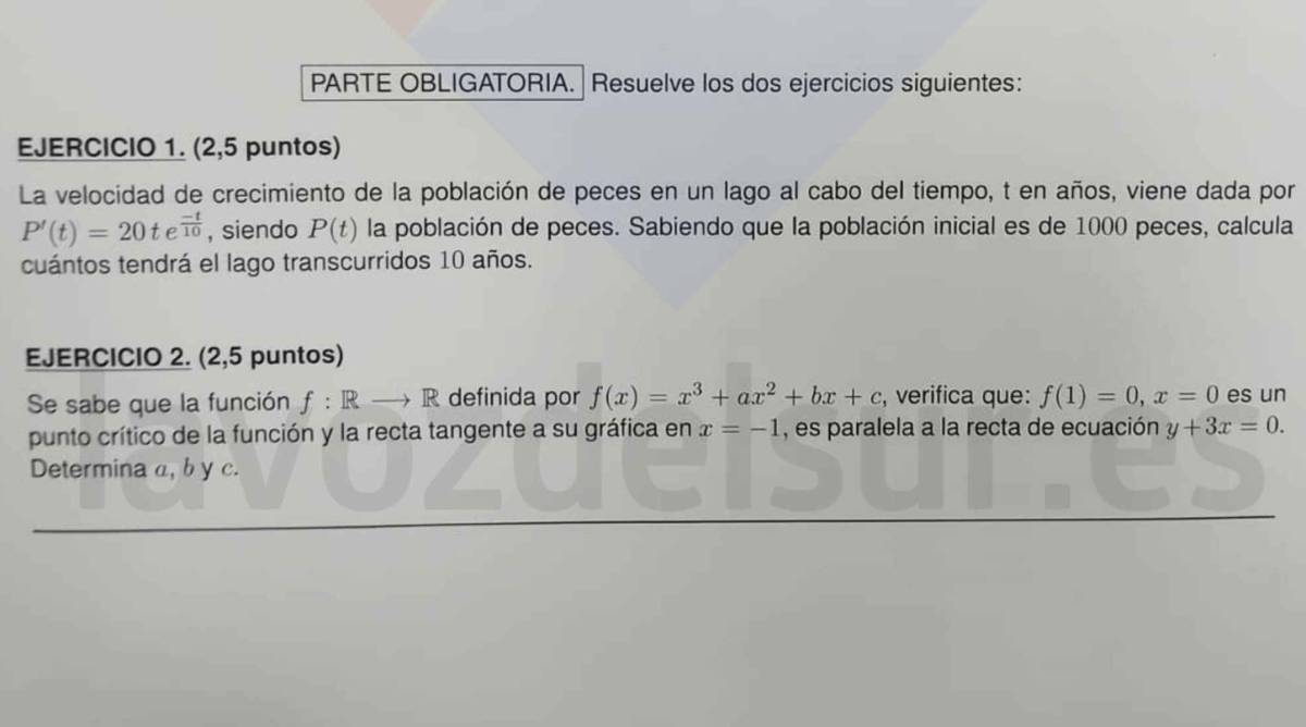 PAU Andalucía extraordinaria de julio 2026: así es el examen de Matemáticas