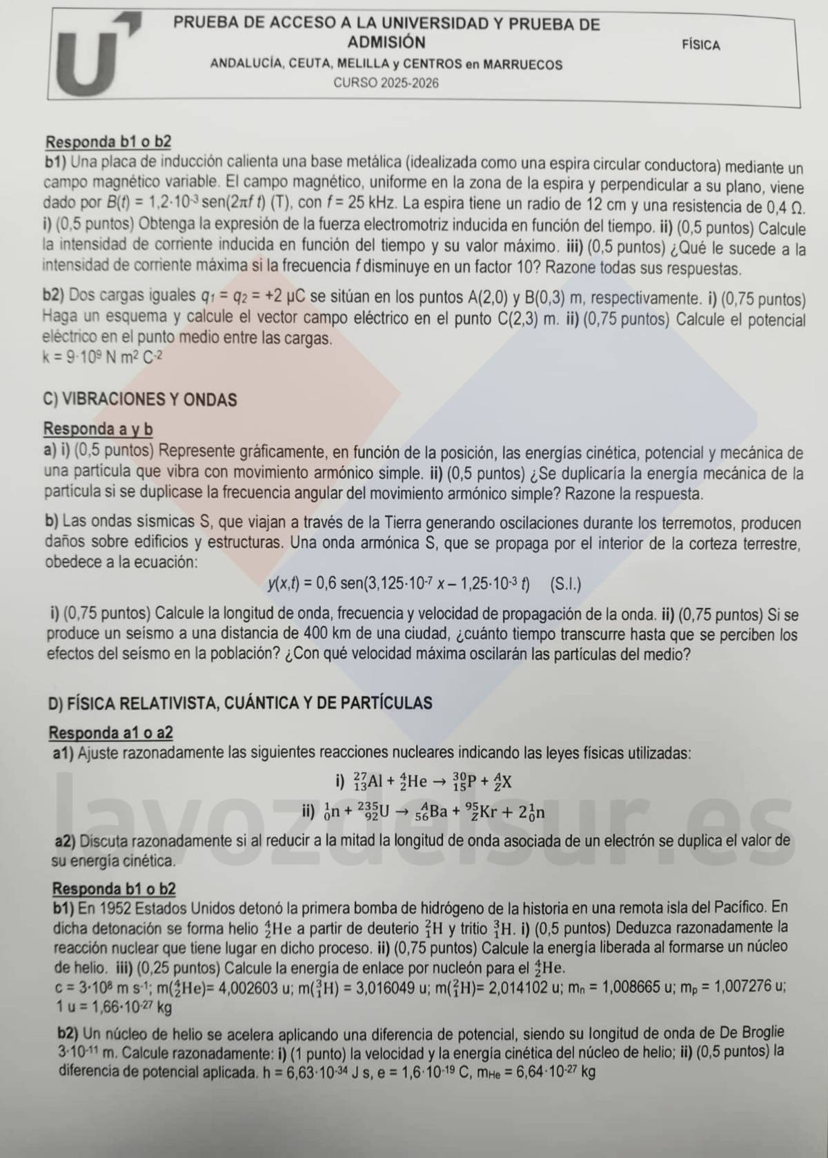 Examen de Física de la PAU Extraordinaria en Andalucía - Examen de Física de la PAU Extraordinaria en Andalucía