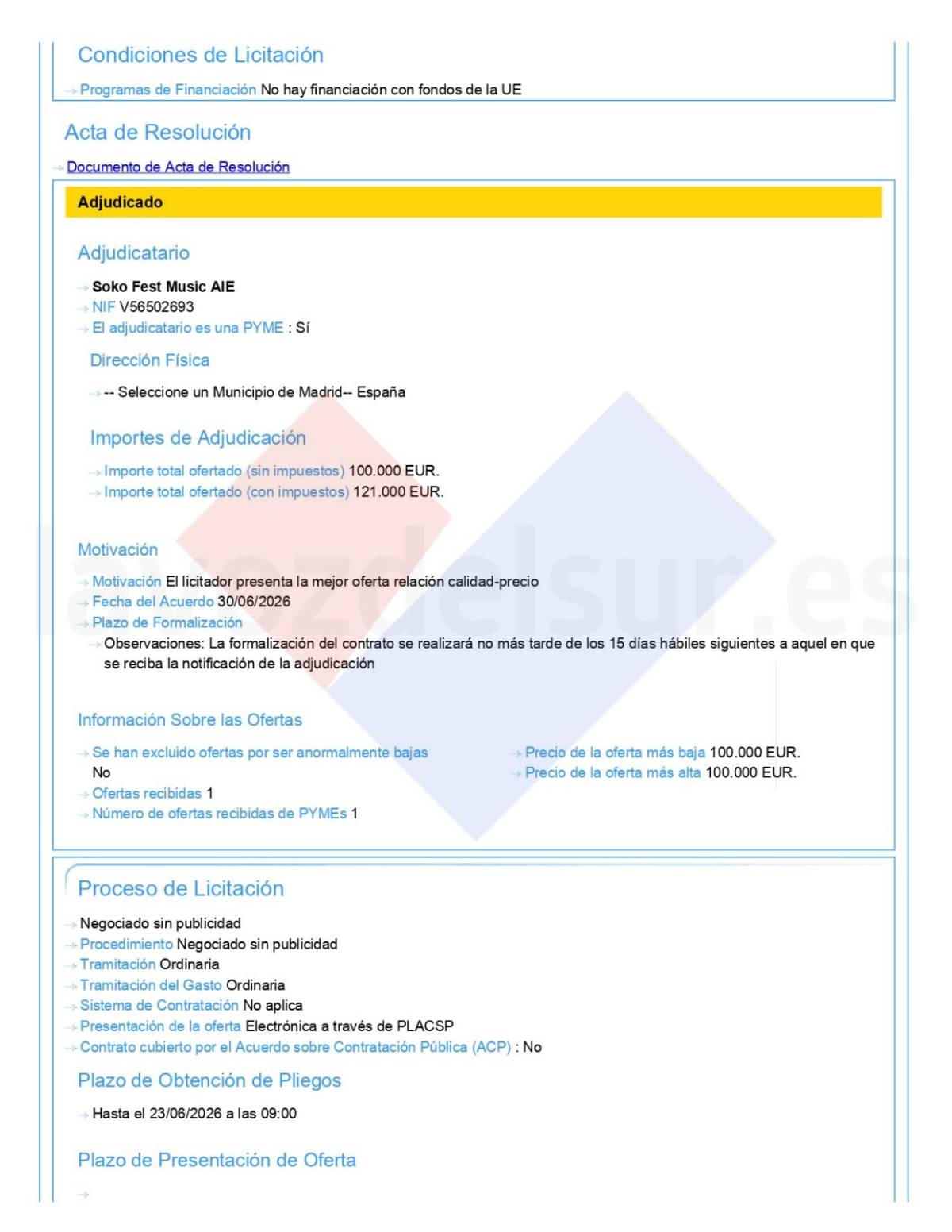 Extracto del patrocinio.