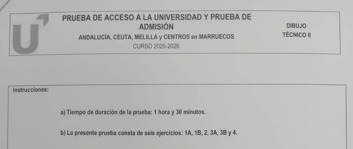 PAU Andalucía extraordinaria de julio de 2026: el examen de Dibujo Técnico II, entre parábolas y perspectivas cónicas
