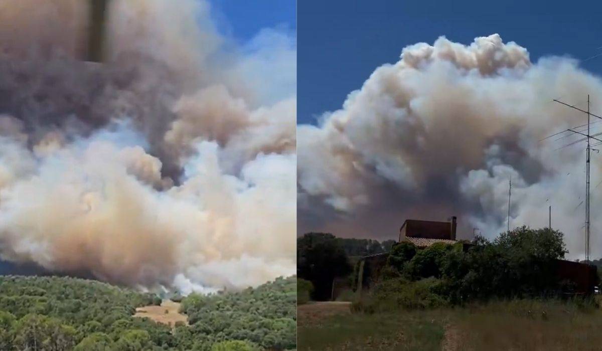 Confinados 150 niños en una casa por un amplio incendio en Girona